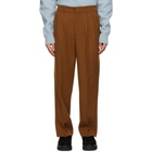 AMI Alexandre Mattiussi Brown Wide Fit Pleated Trousers