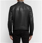 Berluti - Suede-Trimmed Leather Biker Jacket - Men - Black
