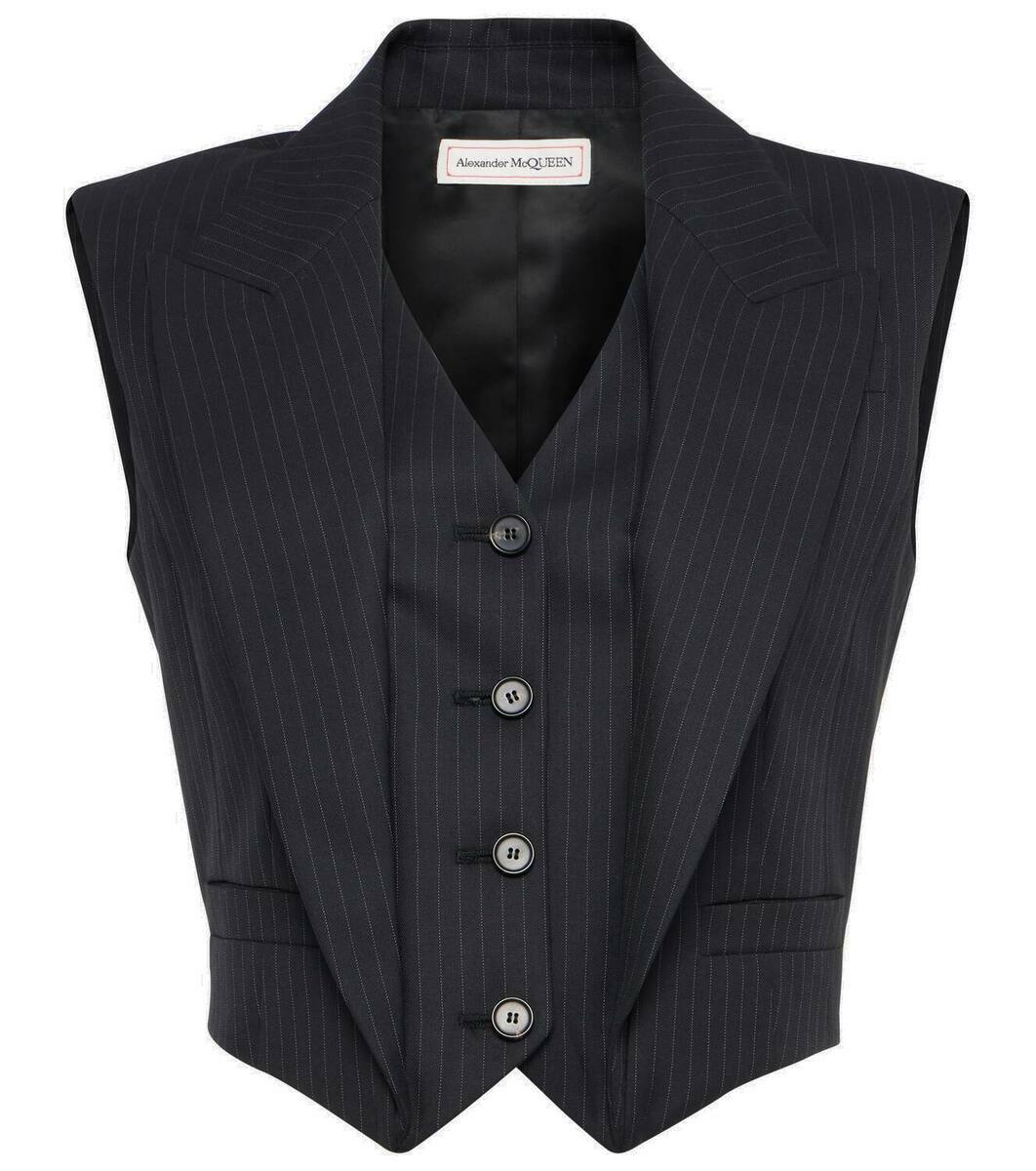 Alexander Mcqueen Blazer Black Womens Blazers E Vest