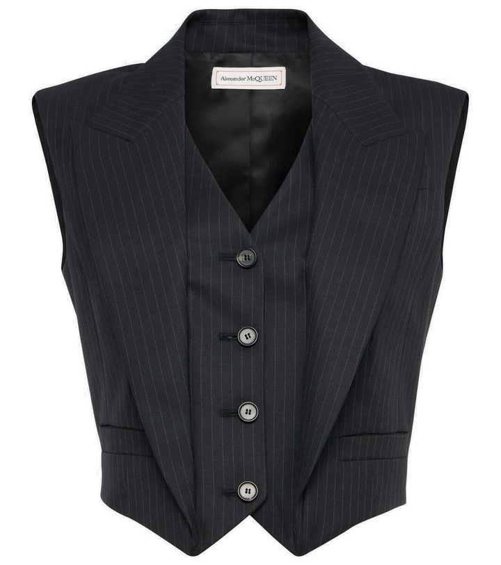 Photo: Alexander McQueen Pinstripe layered wool vest