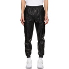 Juun.J Black Faux-Leather Cargo Pants