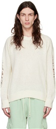 Les Tien Off-White Distressed Sweater