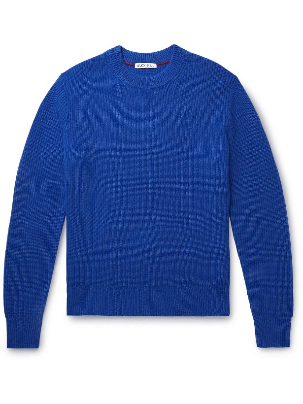 Photo: Alex Mill - Jordan Ribbed Brushed-Cashmere Sweater - Blue