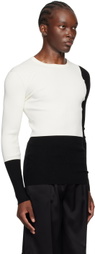 Peter Do White & Black Color Block Sweater