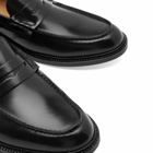 Vinnys Men's Townee Penny Loafer in Black Polido Leather