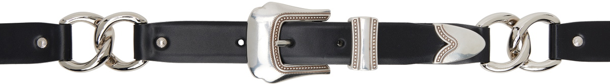 Toga Pulla Black Ring Chain Belt
