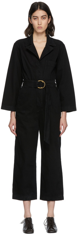 Photo: B Sides Black Denim Clement Jumpsuit