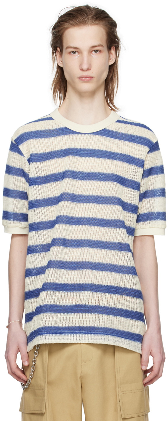 AFTER PRAY Blue & White Striped T-Shirt