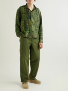 Karu Research - Camp-Collar Printed Silk-Gauze Shirt - Green