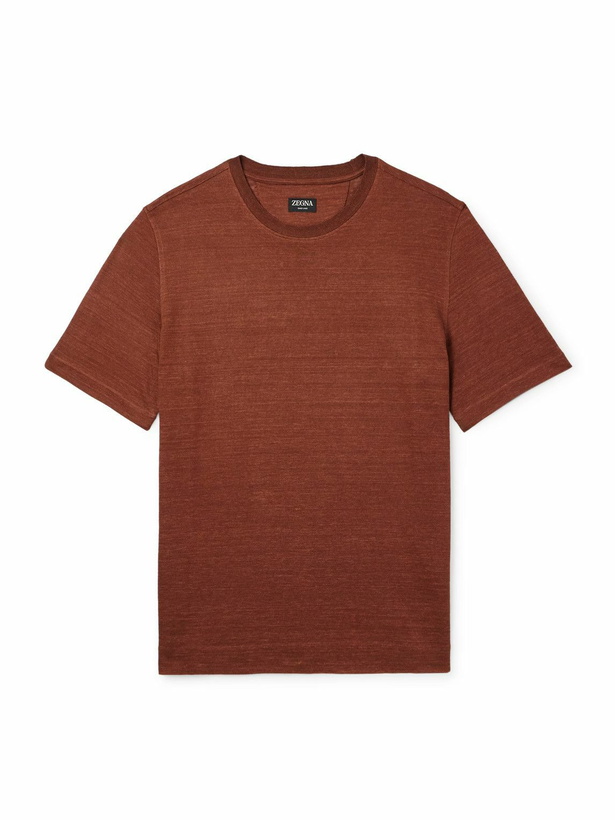 Photo: Zegna - Oasi Linen T-Shirt - Orange