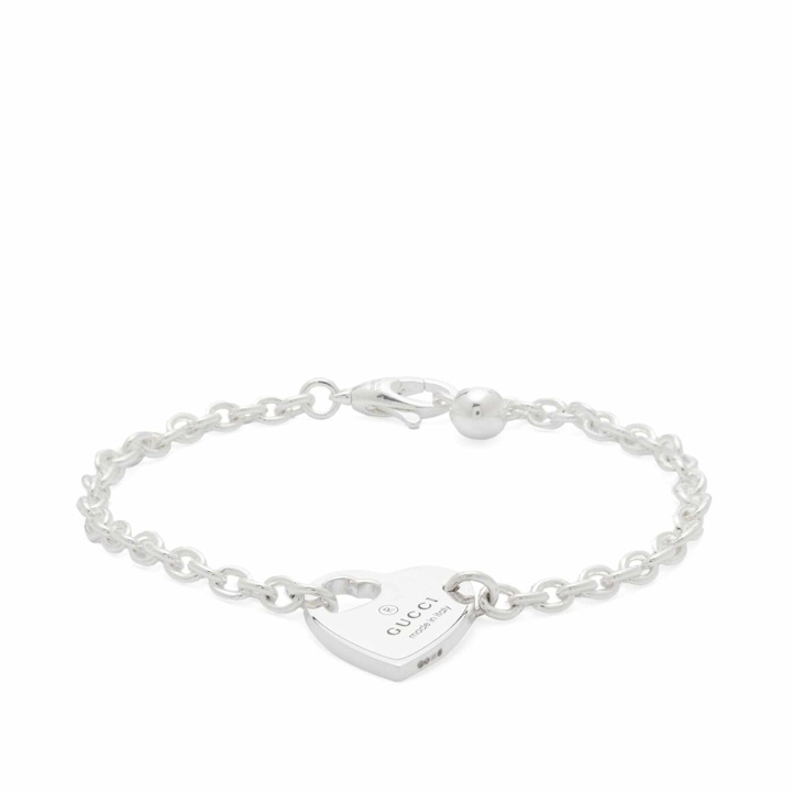 Photo: Gucci Women's Trademark Heart Bracelet in Silver