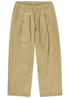 Maison Margiela Pleated Wide-leg Twill Cropped Trousers Beige