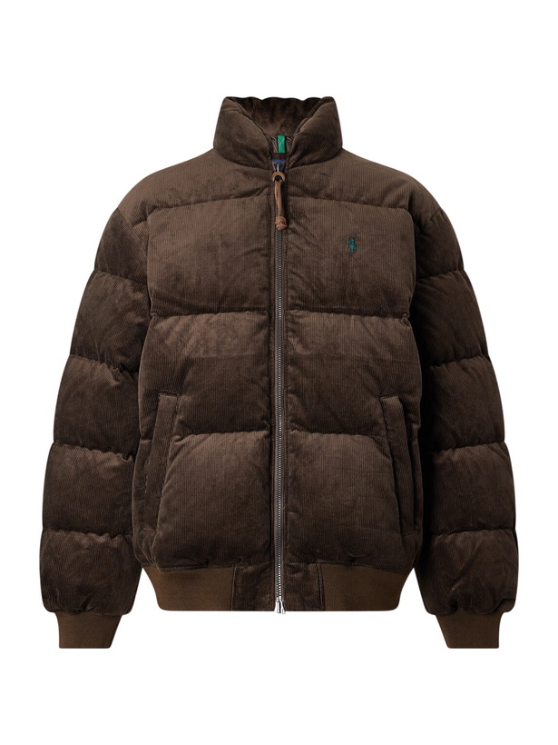Photo: Polo Ralph Lauren - Logo-Embroidered Quilted Cotton-Corduroy Down Jacket - Brown