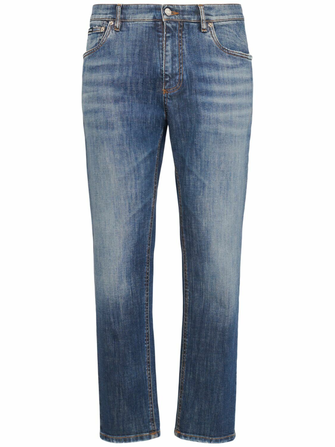 DOLCE & GABBANA Five Pocket Logo Embroidered Jeans Dolce