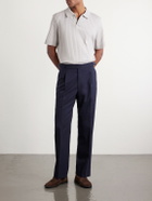 Mr P. - Knitted Cotton Polo Shirt - Gray