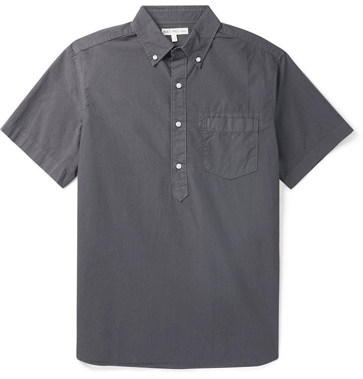 Photo: Alex Mill - Button-Down Collar Cotton Half-Placket Shirt - Black