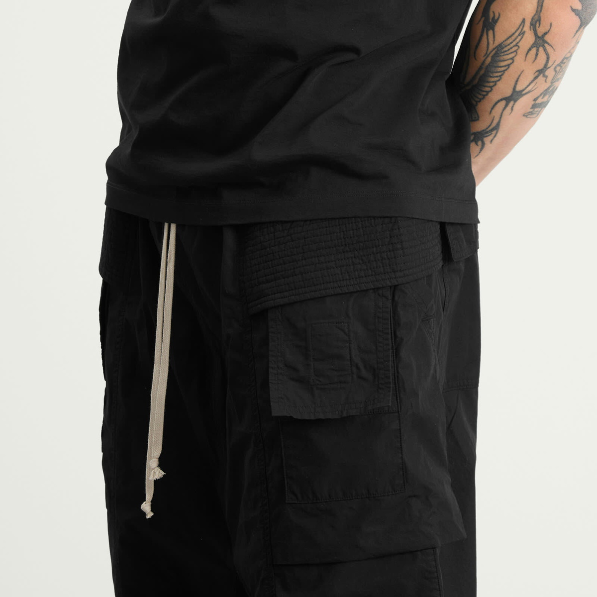 Rick Owens DRKSHDW Men's Creatch Cargo Pods in Black Rick Owens