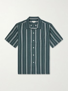 Hartford - New Palmito MC Camp-Collar Striped Cotton Shirt - Green