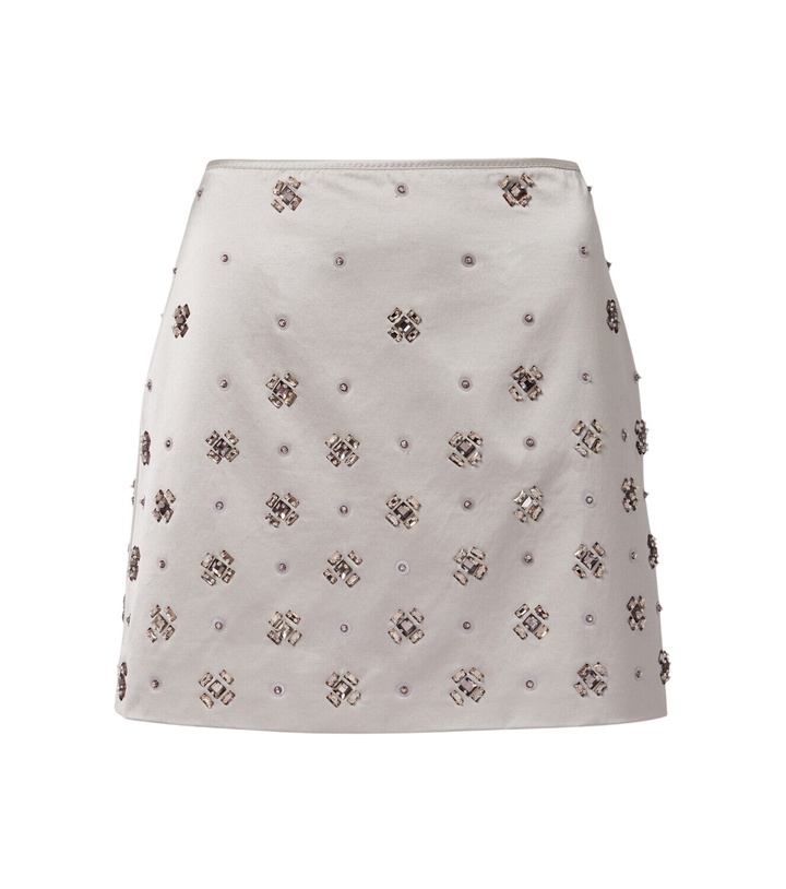 Photo: Veronica Beard Olenna embellished cotton-blend miniskirt