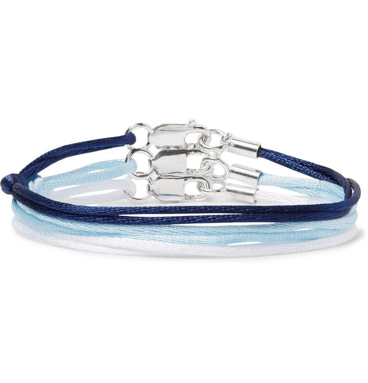 Photo: Rubinacci - Set of Three Silk and Sterling Silver Bracelets - Blue