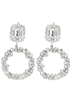 Self-portrait Embellished Silver-plated Clip-on Drop Earrings - One Size