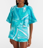 Pucci Iride cotton terry crop top