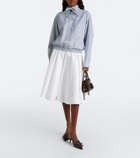 Prada Bow-detail checked cotton blouse