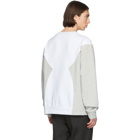 Maison Margiela White and Grey Embroidered Logo Sweatshirt