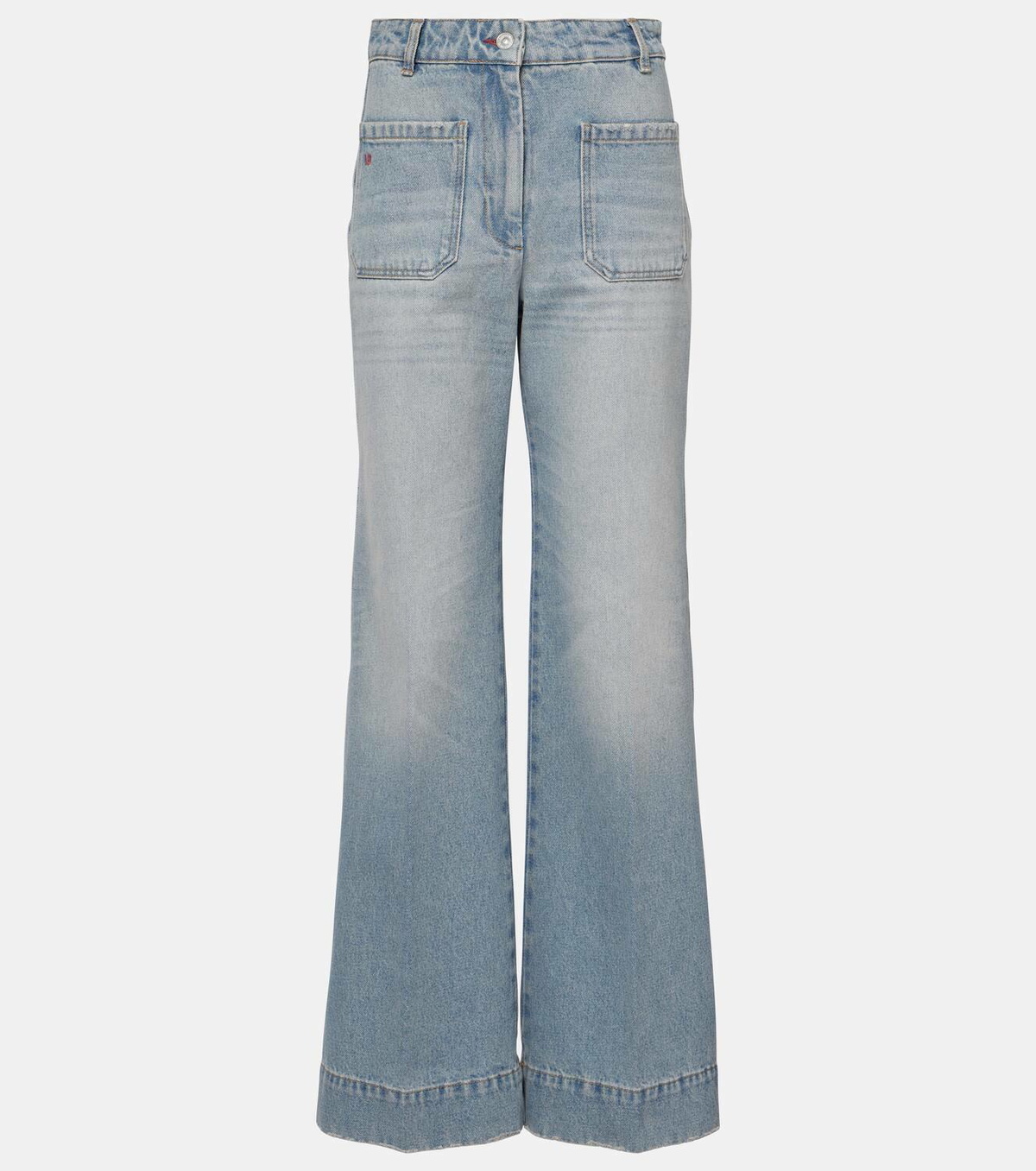 デニム・ジーパン VICTORIA BECKHAM WIDE JEANS IN FADED BLUE Victoria Mid-Rise Jean In Light Blue | Designer Jeans
