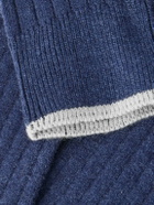 Brunello Cucinelli - Ribbed Cashmere Socks - Blue