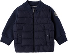 Moncler Enfant Baby Navy Paneled Down Cardigan