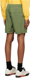 Stone Island Green Embroidered Shorts
