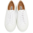 Jil Sander White Leather Platform Sneakers