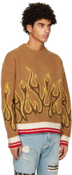 Palm Angels Brown Burning Sweater