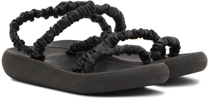 Ancient Greek Sandals Black Scrunchie Eleftheria Sandals Ancient