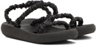 Ancient Greek Sandals Black Scrunchie Eleftheria Sandals