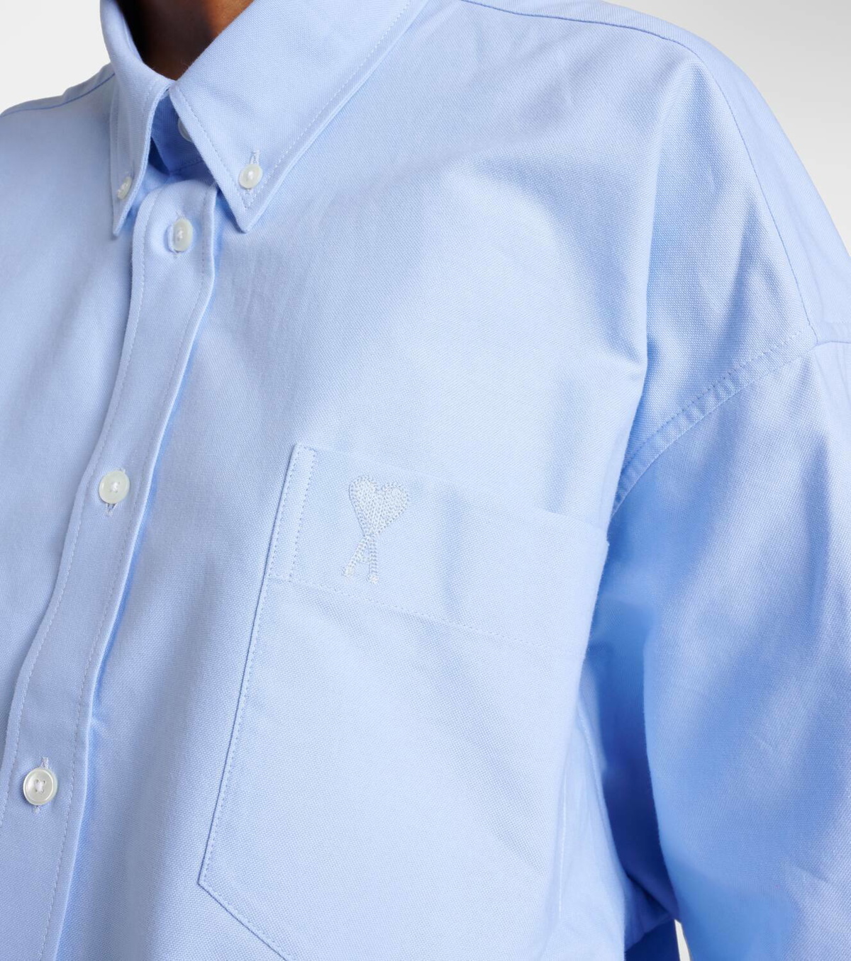 Ami Paris Ami de Cœur cropped cotton shirt