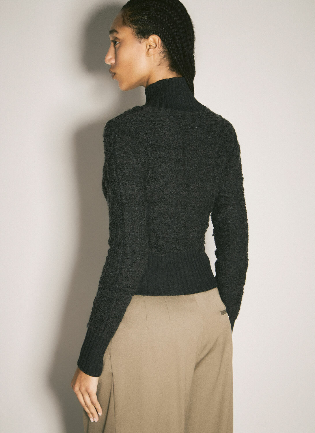 MM6 Maison Margiela Cropped Turtleneck Sweater