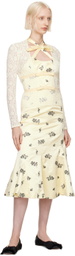 Yuhan Wang SSENSE Exclusive Off-White Floral Embroidered Midi Dress