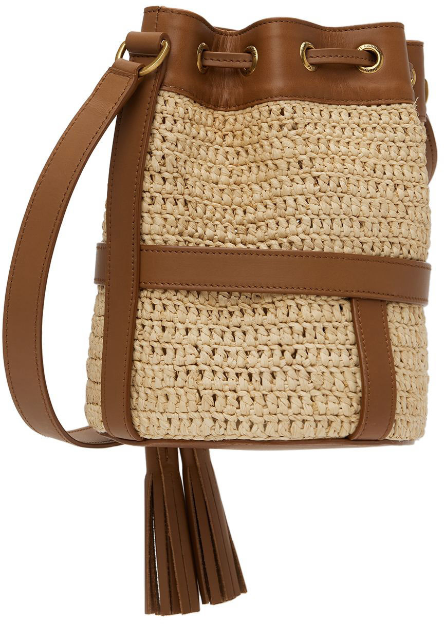 Saint Laurent Men's Raffia Shoulder Bag Black