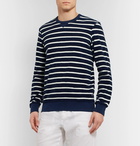 Orlebar Brown - Pierce Striped Cotton-Terry Sweatshirt - Navy