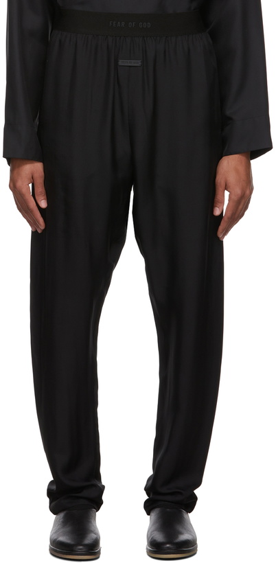 Photo: Fear of God Black Silk Lounge Pants