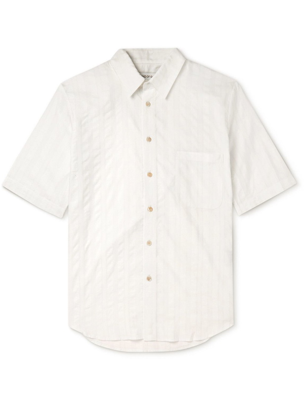 Photo: A Kind Of Guise - Banepa Striped Cotton and Silk-Blend Shirt - White