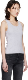 Maison Kitsuné Gray Baby Fox Ribbed Tank Top