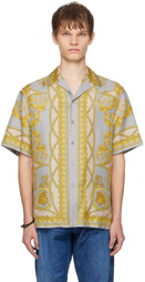 Versace Gray Barocco Silk Shirt