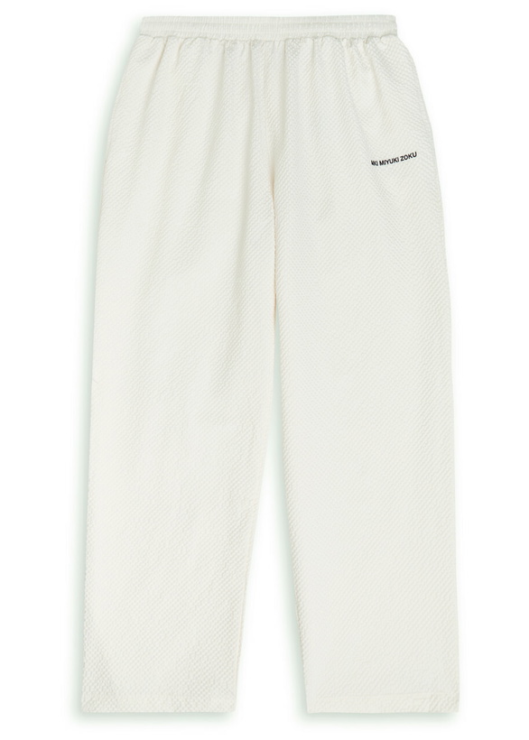 Photo: Mki Miyuki Zoku Logo Seersucker Wide-leg Trousers Ecru