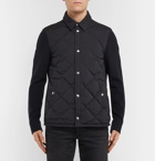 Moncler - Slim-Fit Quilted Shell and Ribbed Wool Jacket - Blue