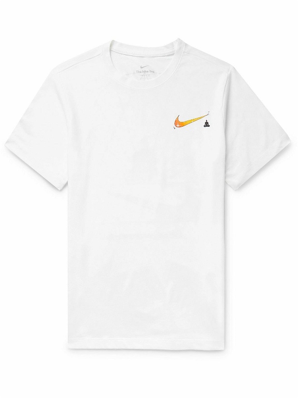 Photo: Nike Training - Logo-Print Cotton-Blend Dri-FIT T-Shirt - White