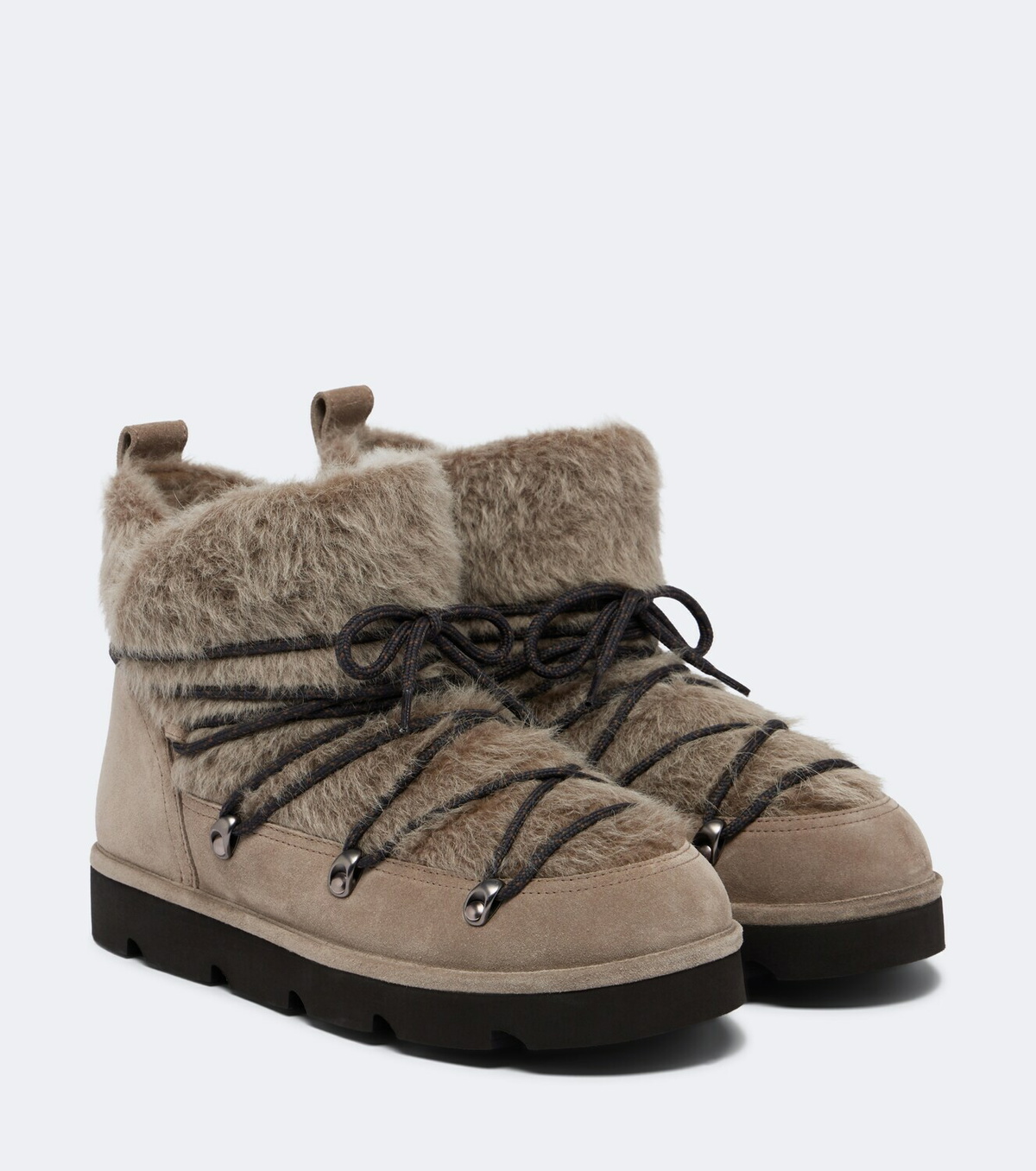 Brunello Cucinelli Shearling and suede snow boots