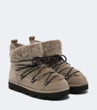 Brunello Cucinelli Shearling and suede snow boots